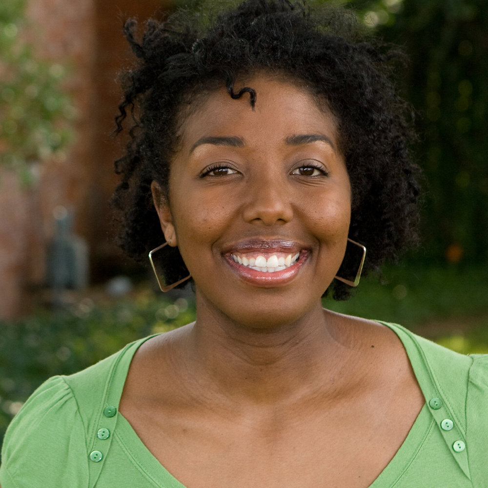 Happy woman in a park setting