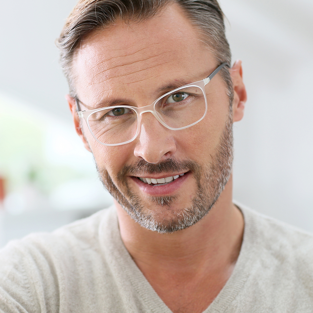 Mature man with glasses